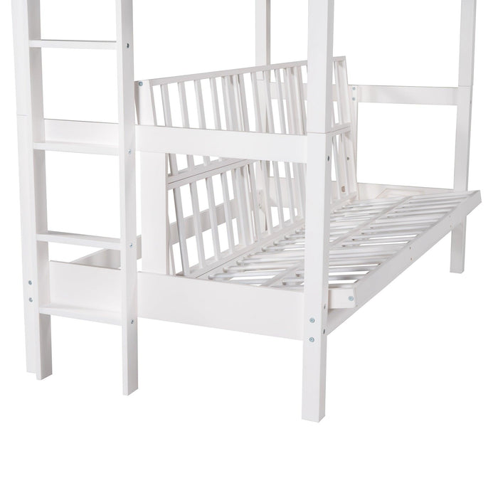 Twin over Full Convertible Bunk Bed - White