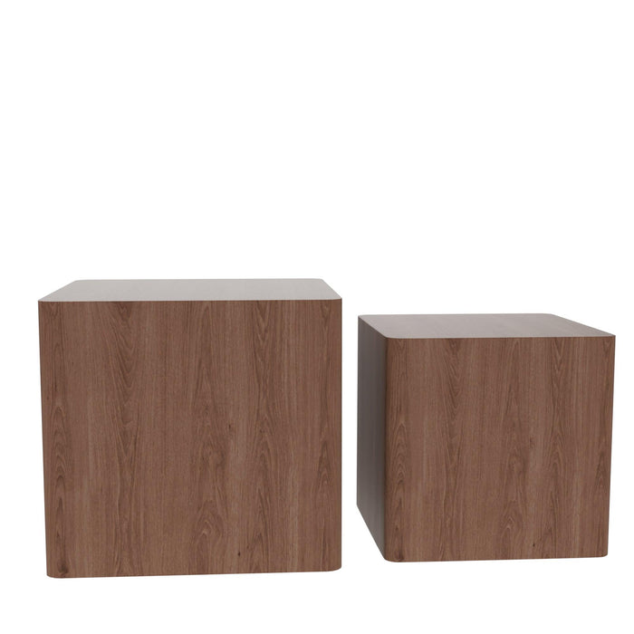 MDF Nesting table/side table/coffee table/end table for living room,office,bedroom Walnut，set of 2