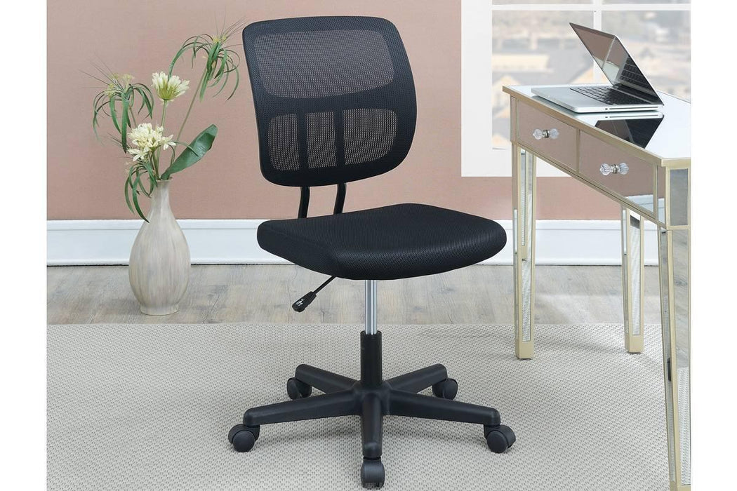 Elegant Design 1pc Office Chair Black Mesh Desk Chairs wheels Breathable Material Seats