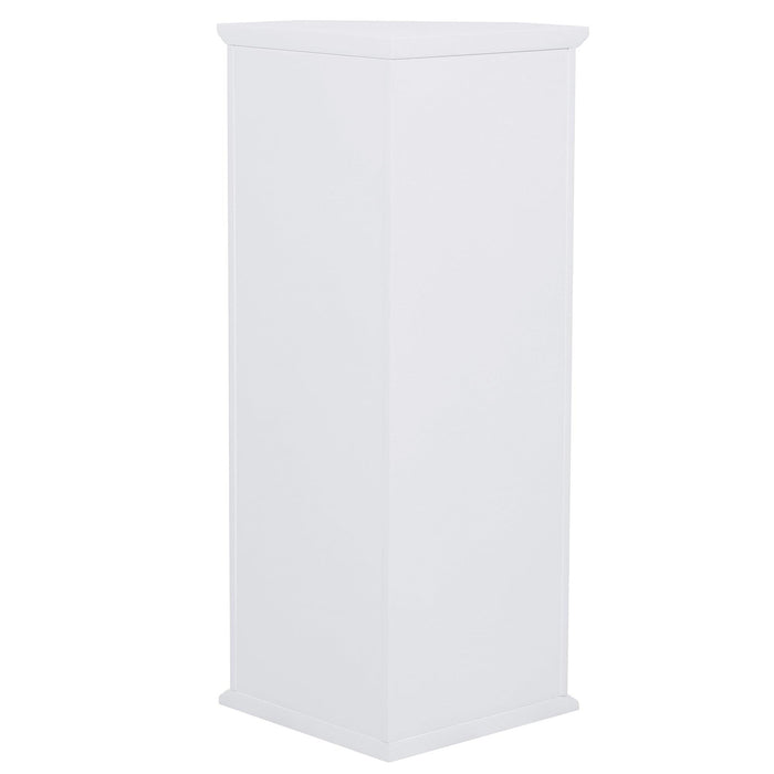 Freestanding Bathroom Cabinet with Glass Door, CornerStorage Cabinet for Bathroom, Living Room and Kitchen, MDF Board with Painted Finish, White