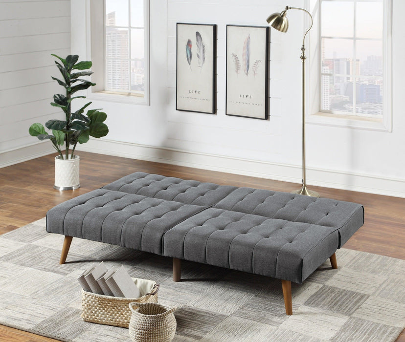 Blue GreyModern Convertible Sofa 1pc Set Couch Polyfiber Plush Tufted Cushion Sofa Living Room Furniture Wooden Legs