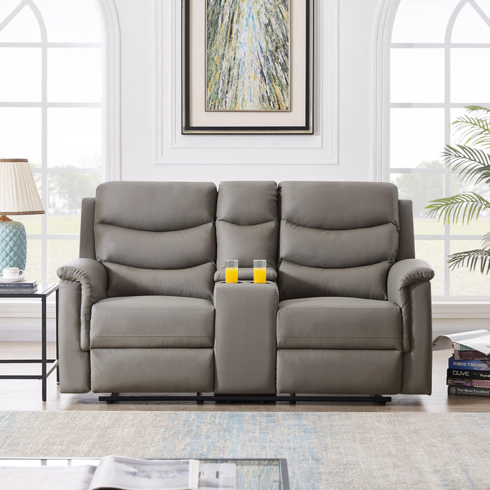 2-SEATER MOTION SOFA GREY PU