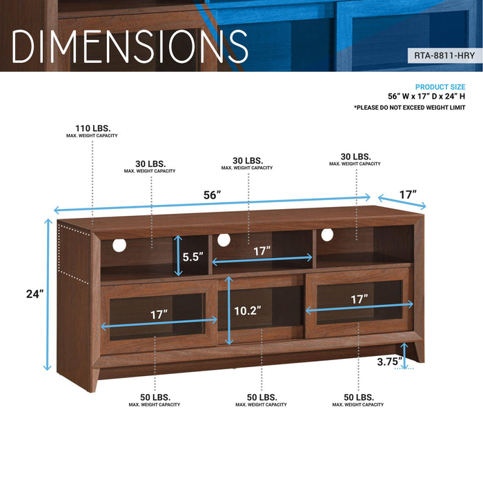 Techni MobiliModern TV Stand withStorage for TVs Up To 60", Hickory