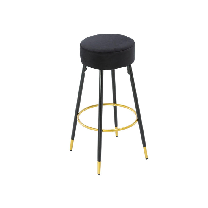 Counter Height Bar Stools Set of 2, Velvet Kitchen Stools Upholstered Dining Chair Stools 24 Inches Height with Golden Footrest for Kitchen Island Coffee Shop Bar Home Balcony,