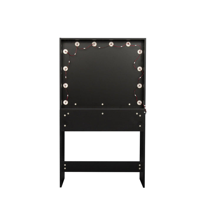 Modern Design Bedroom Makeup Dressing Table with Light and Stool,Black