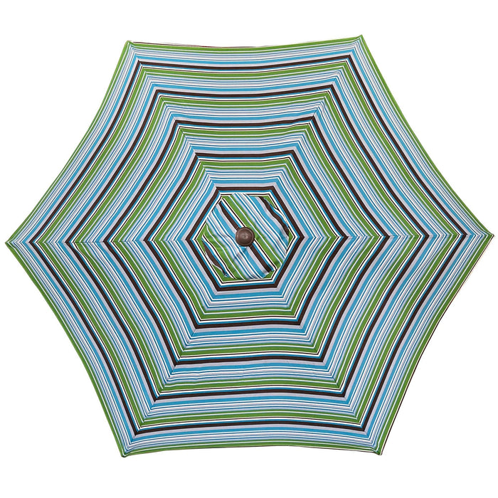 Outdoor Patio 8.6-Feet Market Table Umbrella with Push Button Tilt and Crank, Blue Stripes[Umbrella Base is not Included]