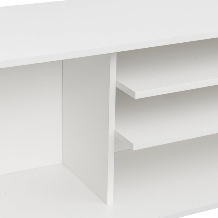 TV Stand Use in Living Room Furniture with 1Storage and 2 shelves Cabinet, high quality particle board,White