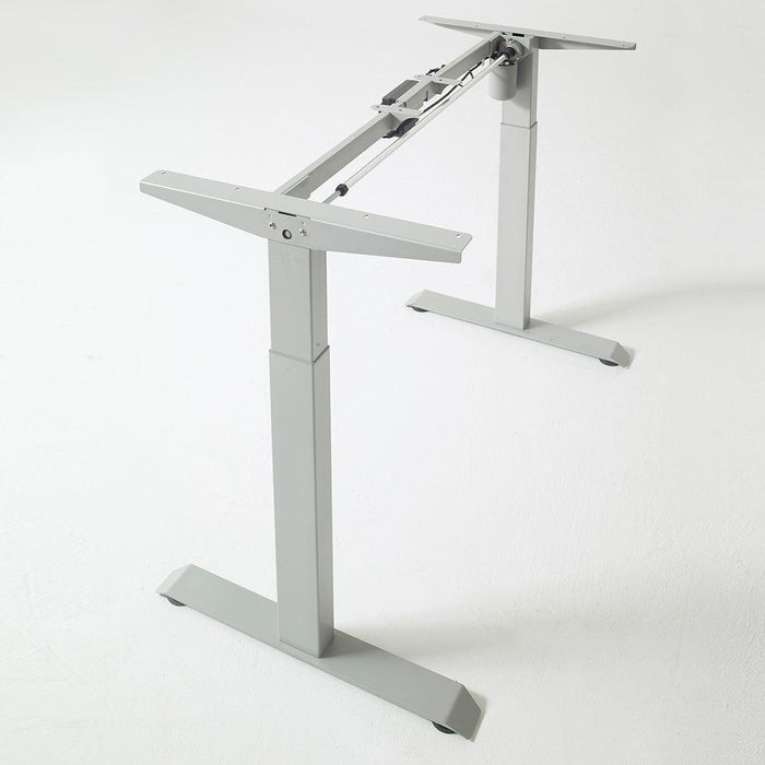 Florence Wood and Metal Electric Height Adjustable Motion Desk in Light Gray