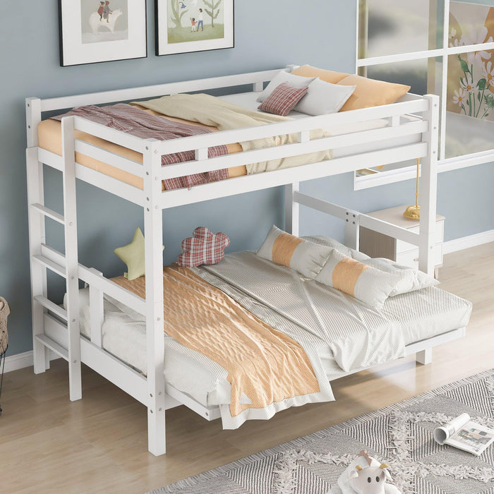 Twin over Full Convertible Bunk Bed - White