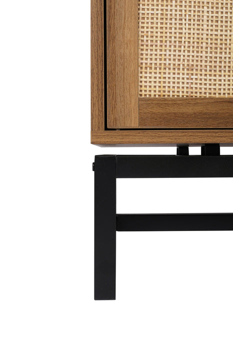 Natural rattan，2 door cabinet，with 1 Adjustable Inner Shelves，rattan，AccentStorage Cabinet