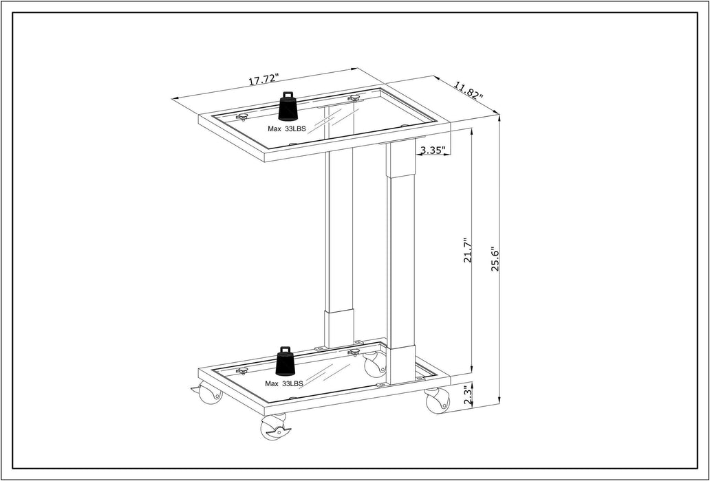 lden Side Table, Acrylic Sofa Table, Glass Top C Shape Square Table with Metal Base for Living Room, Bedroom, Balcony Home and Office