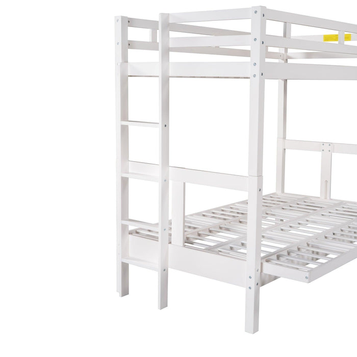 Twin over Full Convertible Bunk Bed - White