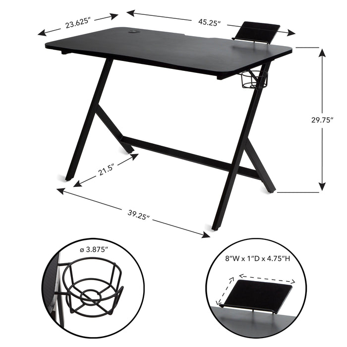 Desk- Atlantic Gaming Fire Storm, Black