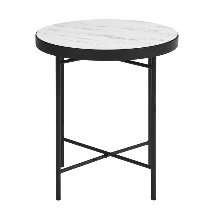 Set of 2 Round Side Table, Sofa End Table,Accent Table Round, Coffee Table Waterproof  for Living Room Bedroom, wood & marple