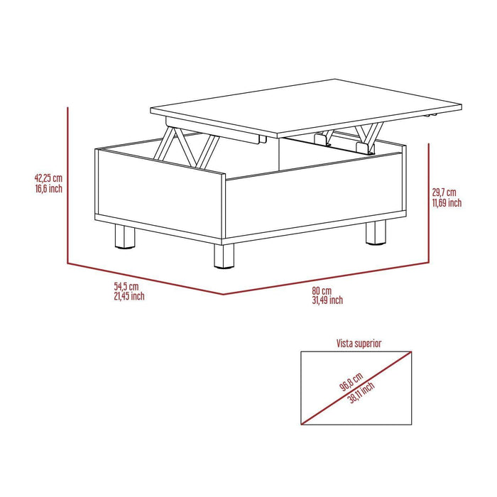 Tilton Rectangle Lift Top  Coffee Table Dark Brown