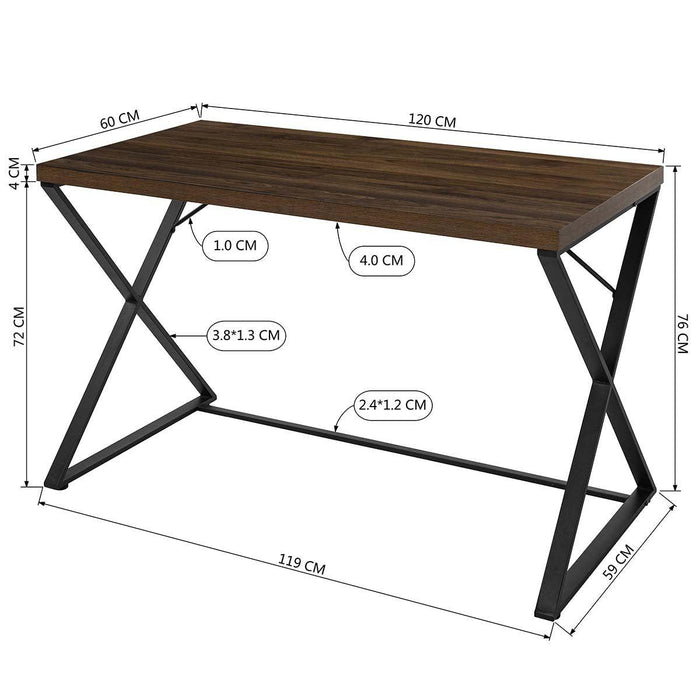 47.2" L Computer Desk, Console Desk - WALNUT & BLACK