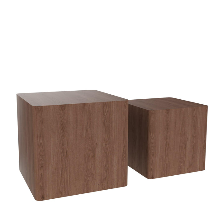 MDF Nesting table/side table/coffee table/end table for living room,office,bedroom Walnut，set of 2