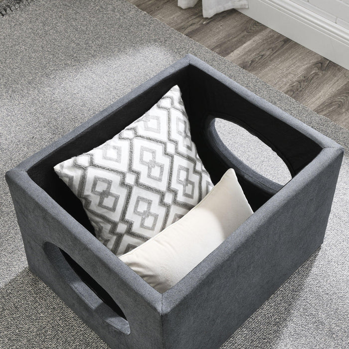 25"WModern design hollowStorage ottoman, upholstery, coffee table, two small footstools, easyStorage and wide use