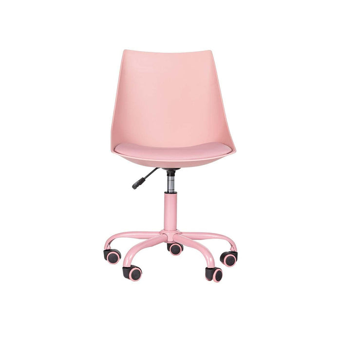 Home Office Desk Chair Computer Chair Fashion Ergonomic Task Working Chair with Wheels Height Adjustable Swivel PU Leather Pink