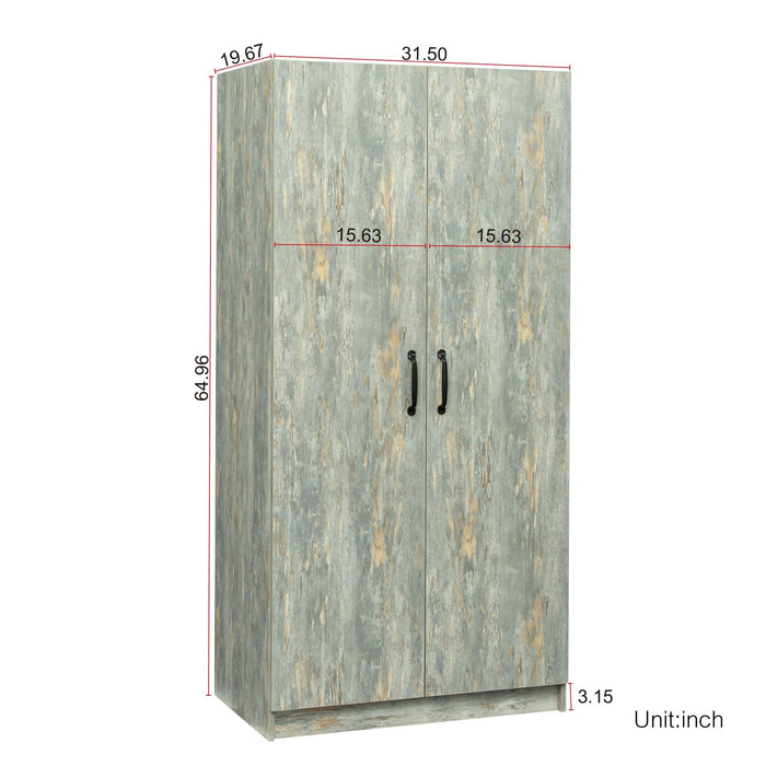 High wardrobe and kitchen cabinet with 2 doors,Grey