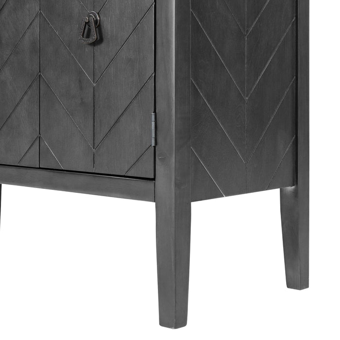 AccentStorage Cabinet Wooden Cabinet with Adjustable Shelf, Antique Gray, Entryway, Living Room, Bedroom