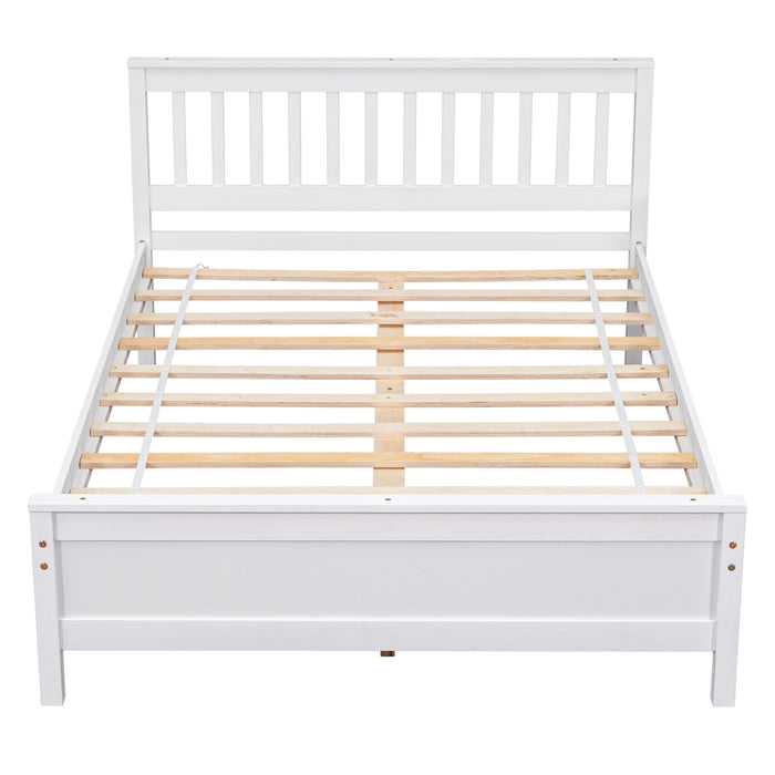 Full Bed with Headboard and Footboard for Kids, Teens, Adults,with a Nightstand ,White