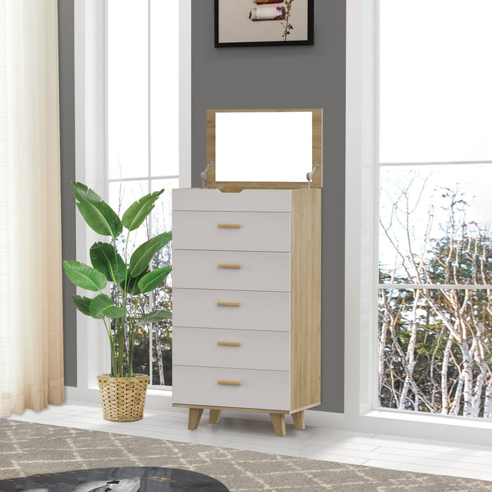 DRAWER CABINET，BAR CABINET, Sideboard，storge cabinet, solid wood handles and foot stand,Open the cover plate, with makeup mirror，Can be placed in the living room, bedroom, cloakroom and other places