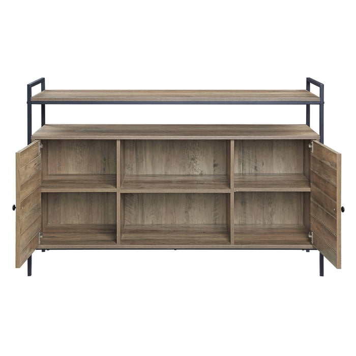 ACME Baina TV Stand in Rustic Oak & Black Finish LV00743