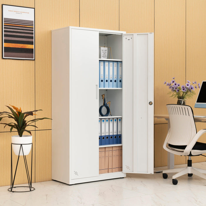 HighStorage Cabinet with 2 Doors and 4 Partitions to Separate 5Storage Spaces, Home/ Office Design