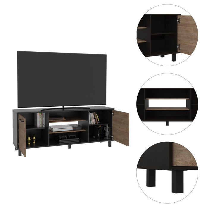 Cannon 3-Shelf 2-Door TV Stand Carbon Espresso