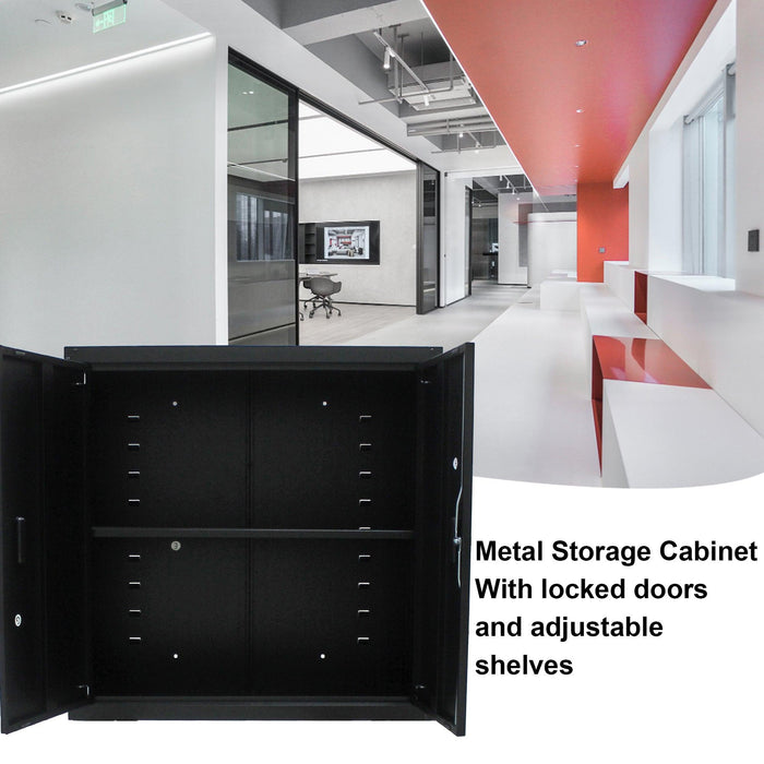 MetalStorage Cabinet with Locking Doors and One  Adjustable Shelves