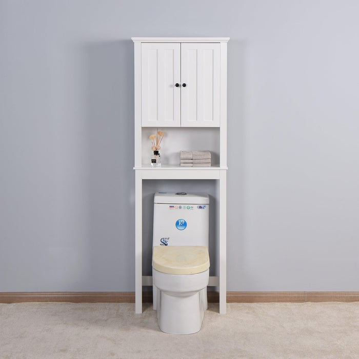 Bathroom WoodenStorage Cabinet Over-The-Toilet Space Saver with a Adjustable Shelf 23.62x7.72x67.32 inch