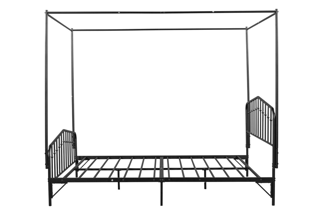 Detachable Queen Anti-Noise Metal Canopy Bed