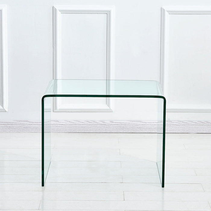 Small Clear Glass Side & End Table, Tempered Glass End Table Small Coffee Table