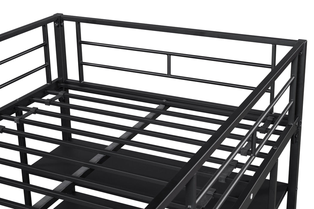 Low Loft bed withStorage shelves