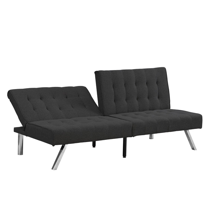 WOOD FRAME, STAINLESS LEG, FUTON, SOFA BED BLACK