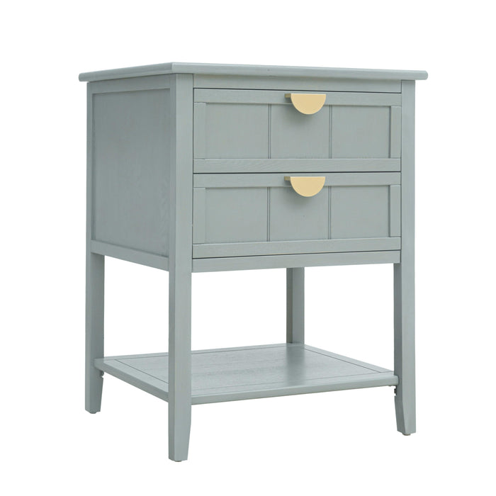 2 Drawer Side table,American style, End table,Suitable for bedroom, living room, study