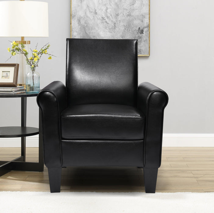 Accent Chairs, Comfy Sofa Chair, Armchair for Reading, Living Room, Bedroom, Office，Waiting Room, PU leather, Black