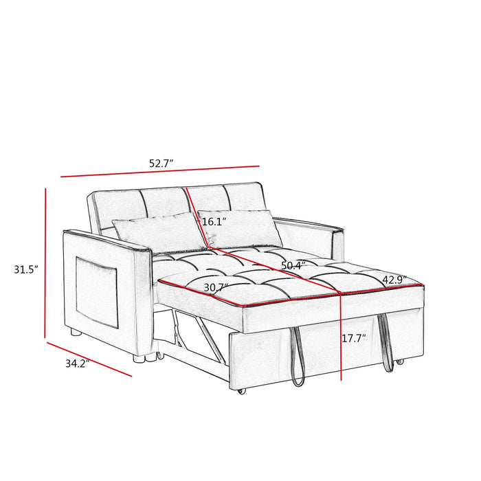 GREY VELVET SOFA BED