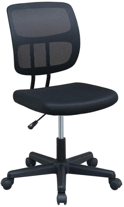 Elegant Design 1pc Office Chair Black Mesh Desk Chairs wheels Breathable Material Seats