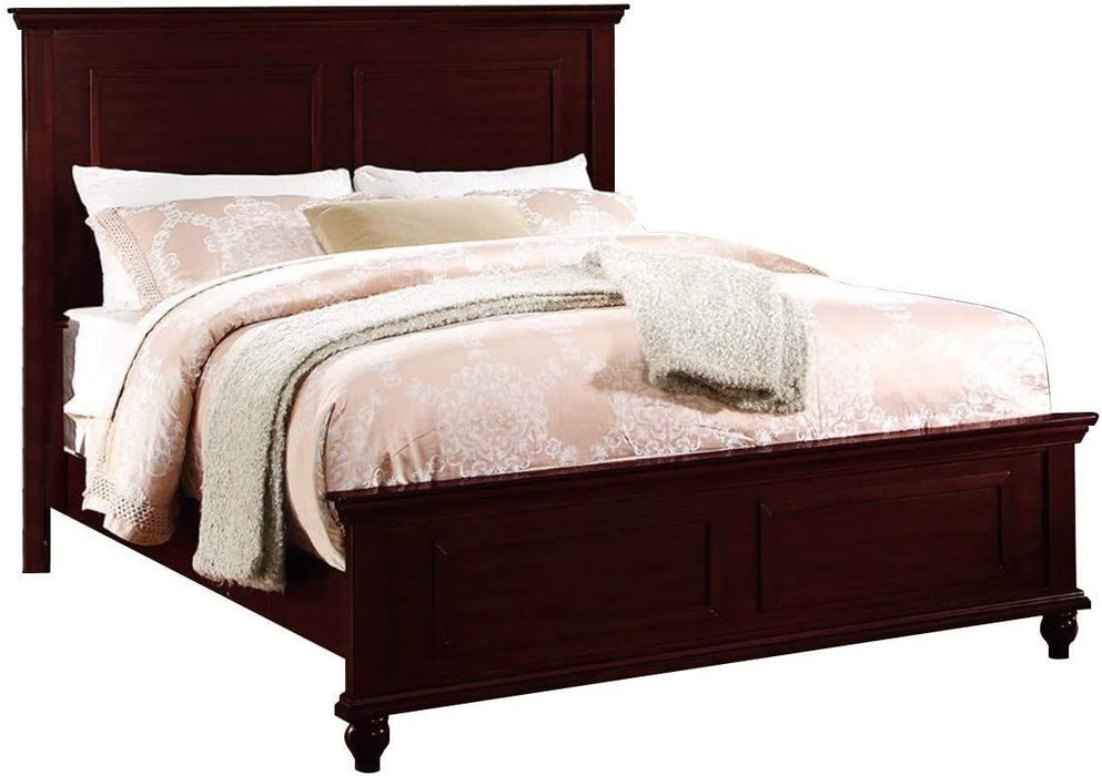 Queen Size Bed Brown Finish Plywood Particle Board 1pc Bed Bedroom Bed Bedroom Furniture