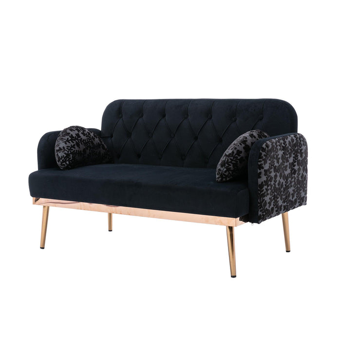 Velvet  Sofa , Accent sofa .loveseat sofa with metal feet