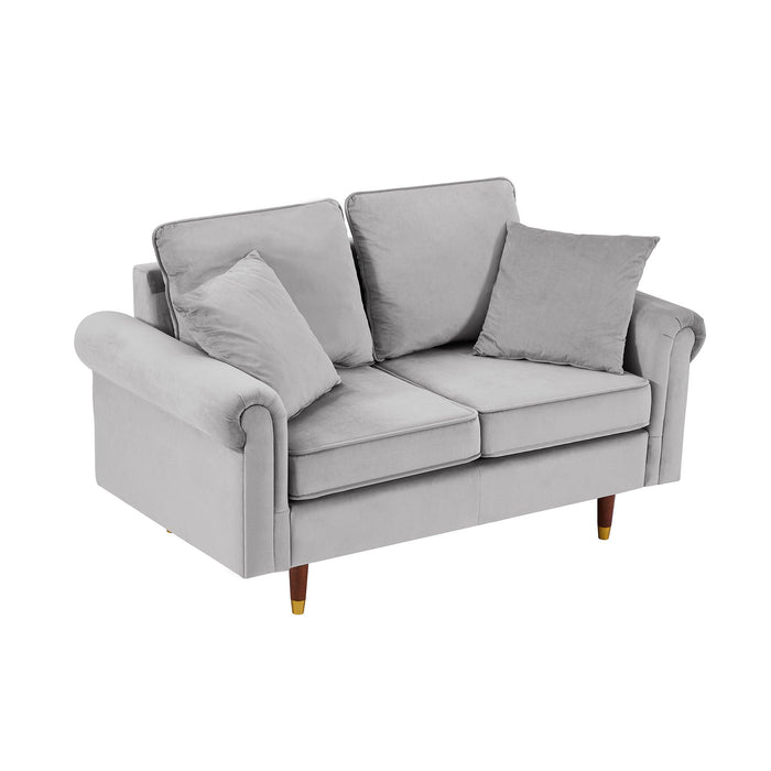 Modern Velvet Sofa Set  , 2 seater and 3 Seater Sofa With Wood Legs for Living Room  .