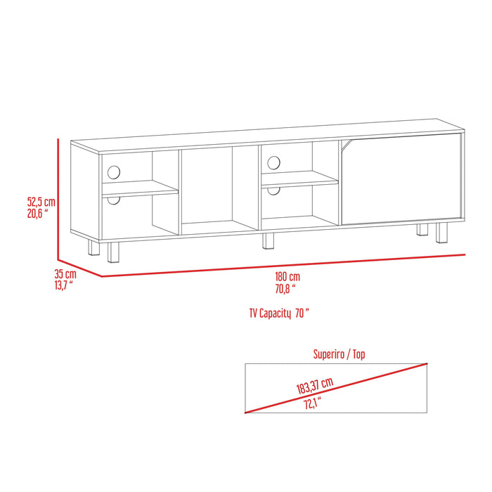 Harwich 5-Shelf TV Stand Light Oak