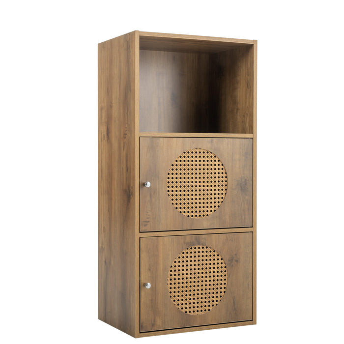 BathroomStorage cabinet,smallStorage cabinet,ratten locker,Children's bookcase，living room, bedroom, home office floor cabinet, rustic brown