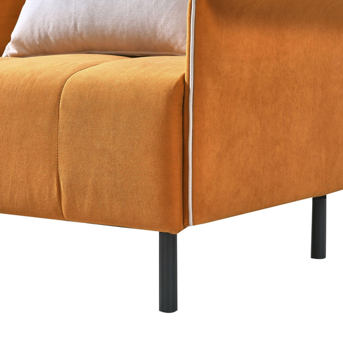 HQ-282 Sofa Couch,  Mid-Century Tufted Love Seat for Living Room(ORANGE)