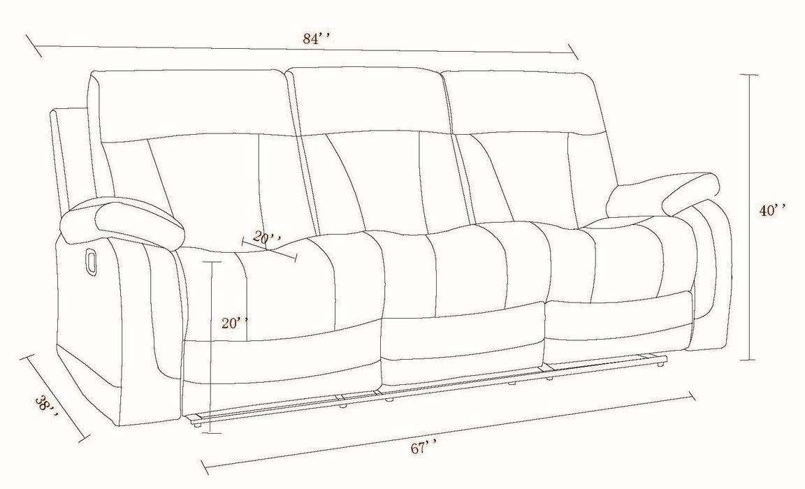 Global United Transitional Microfiber Fabric Sofa