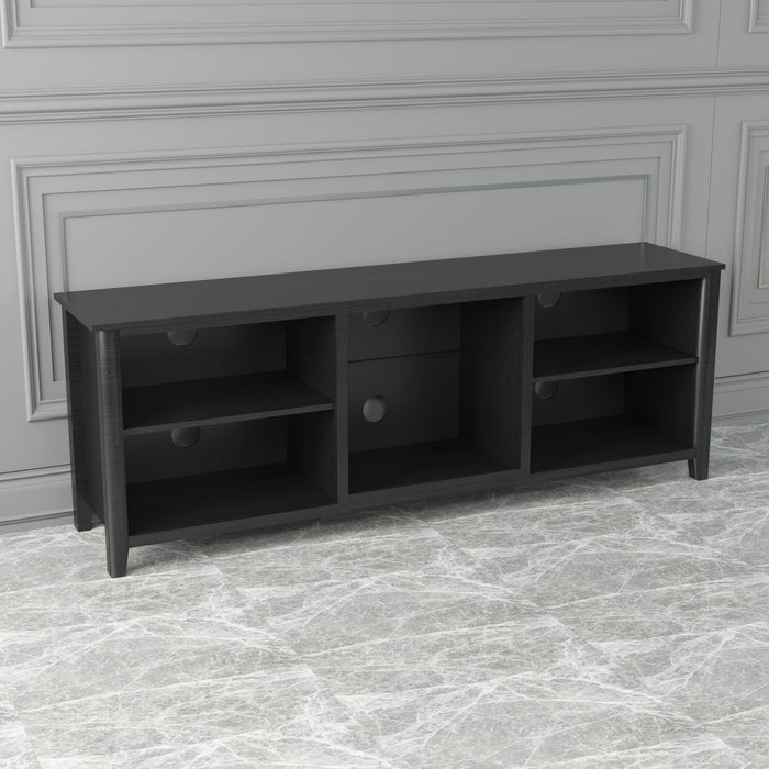 TV StandStorage Media Console Entertainment Center,Tradition Black,wihout drawer