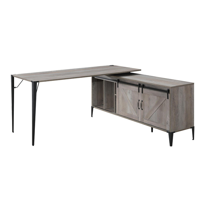 ACME Zakwani Writing Desk, Gray Oak & Black Finish OF00001