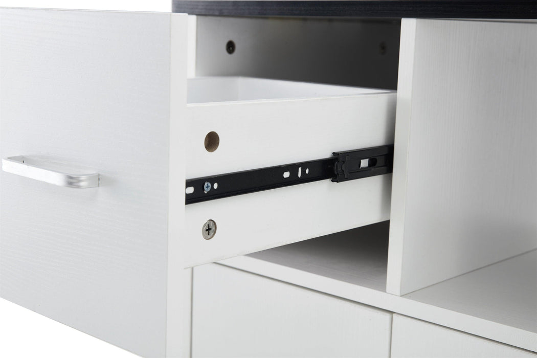 KITCHStorage cabinet WHITE-Black, move with roller..